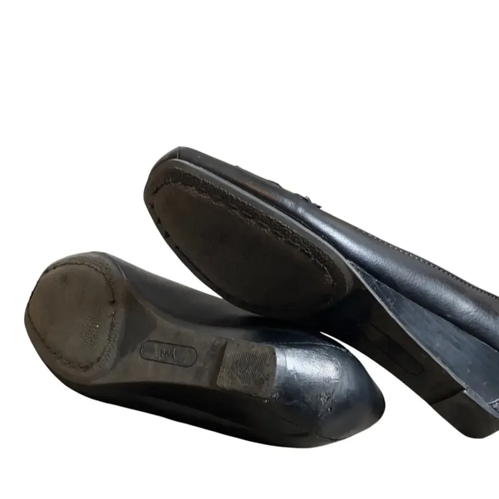 Yuu Renner Black Slip On Wedges 10M